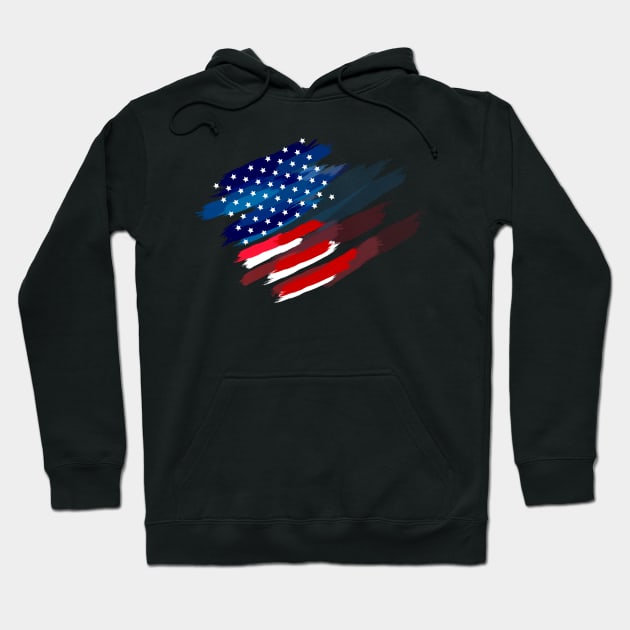 USA Grunge Paint American Flag Hoodie by Blue Planet Boutique